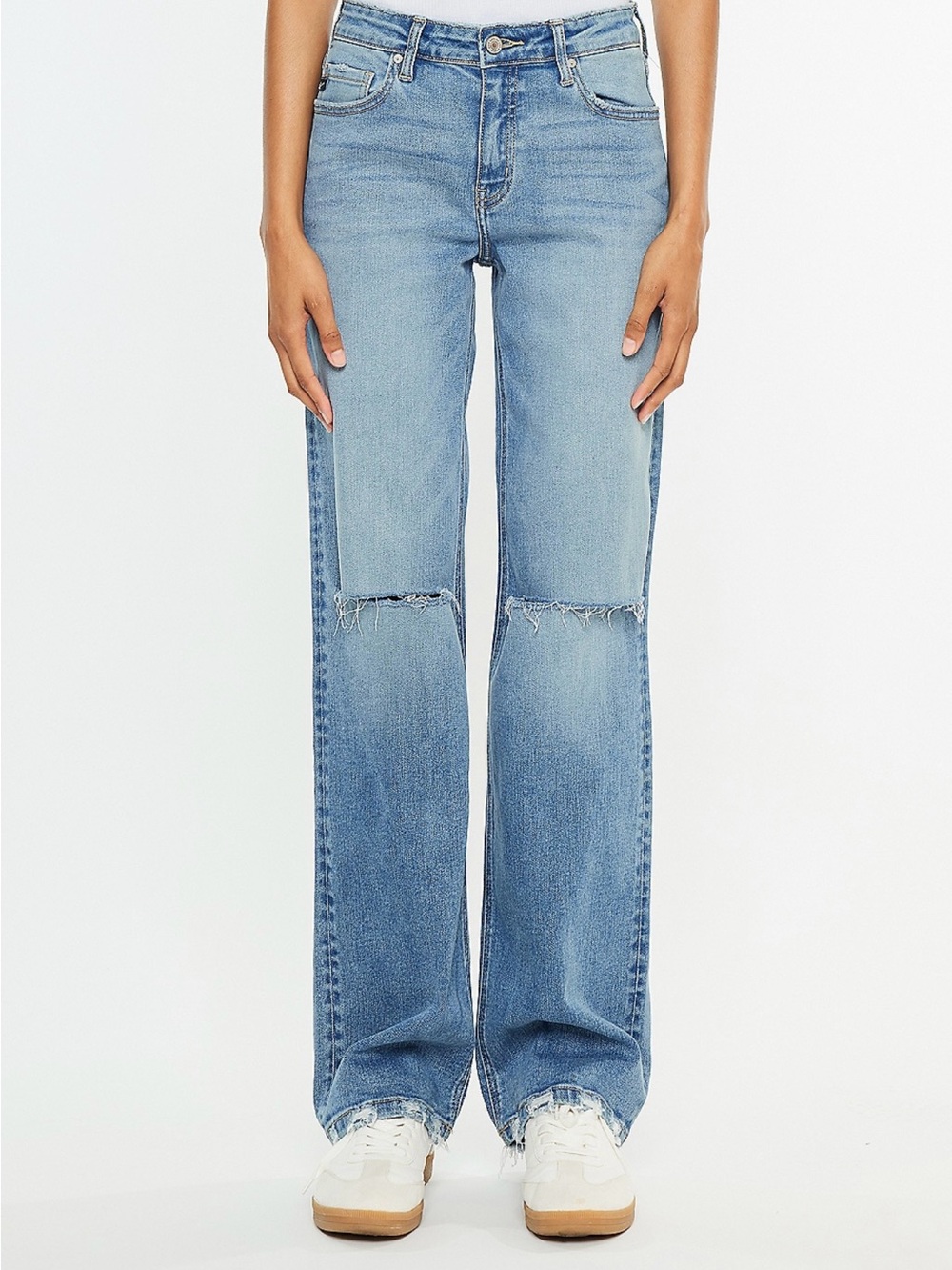 KanCan™ High Rise Open Ripped Straight Jean - Picture 2 of 7